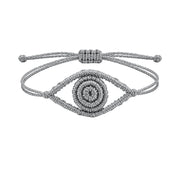 Yara Silver Evil Eye Bracelet