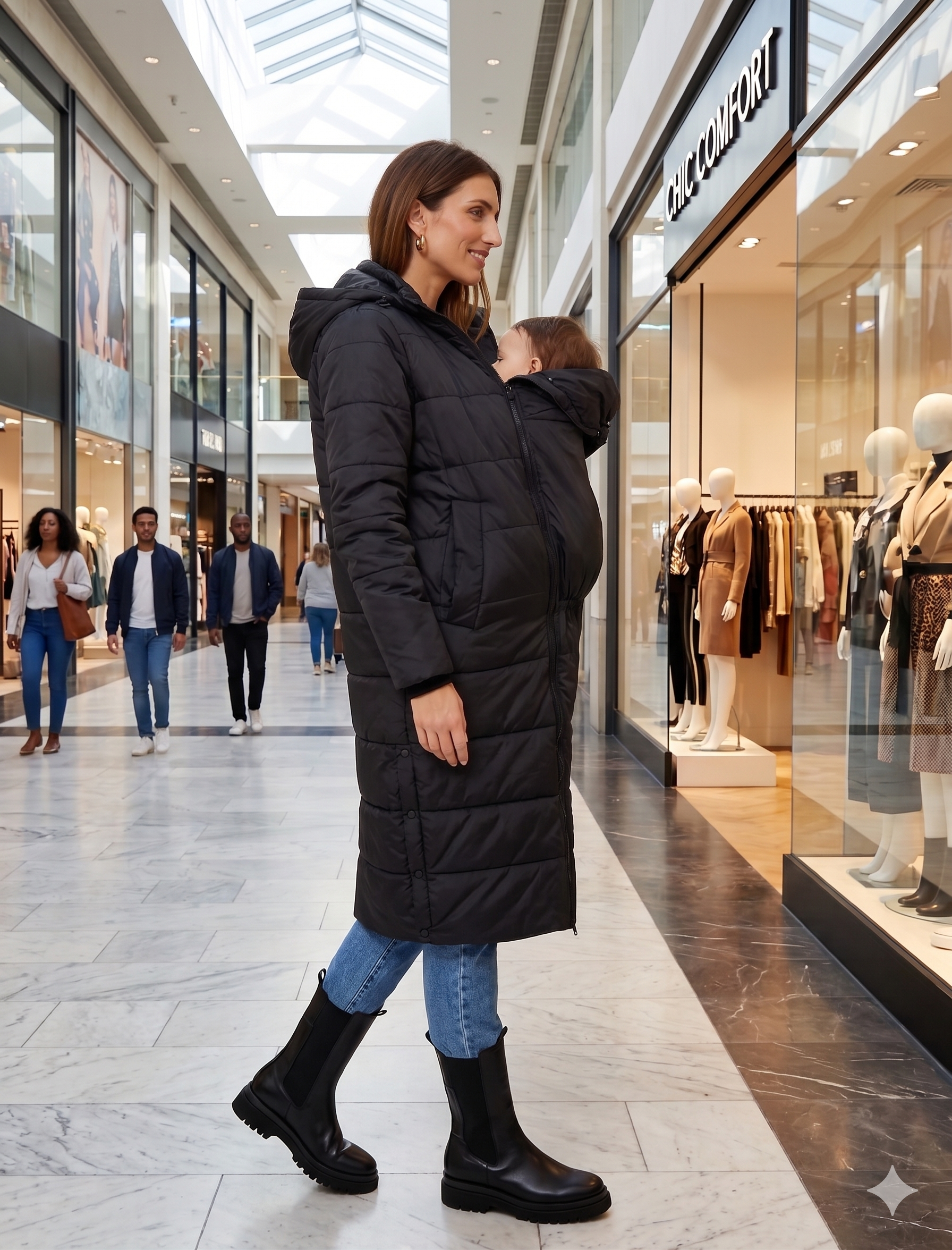 Penelope 3 In 1 Long Puffer Maternity Coat