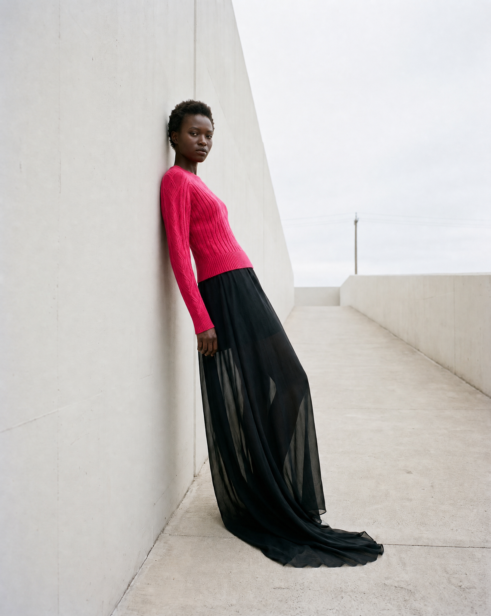 Aa Fuchsia Braid-knitted Sweater