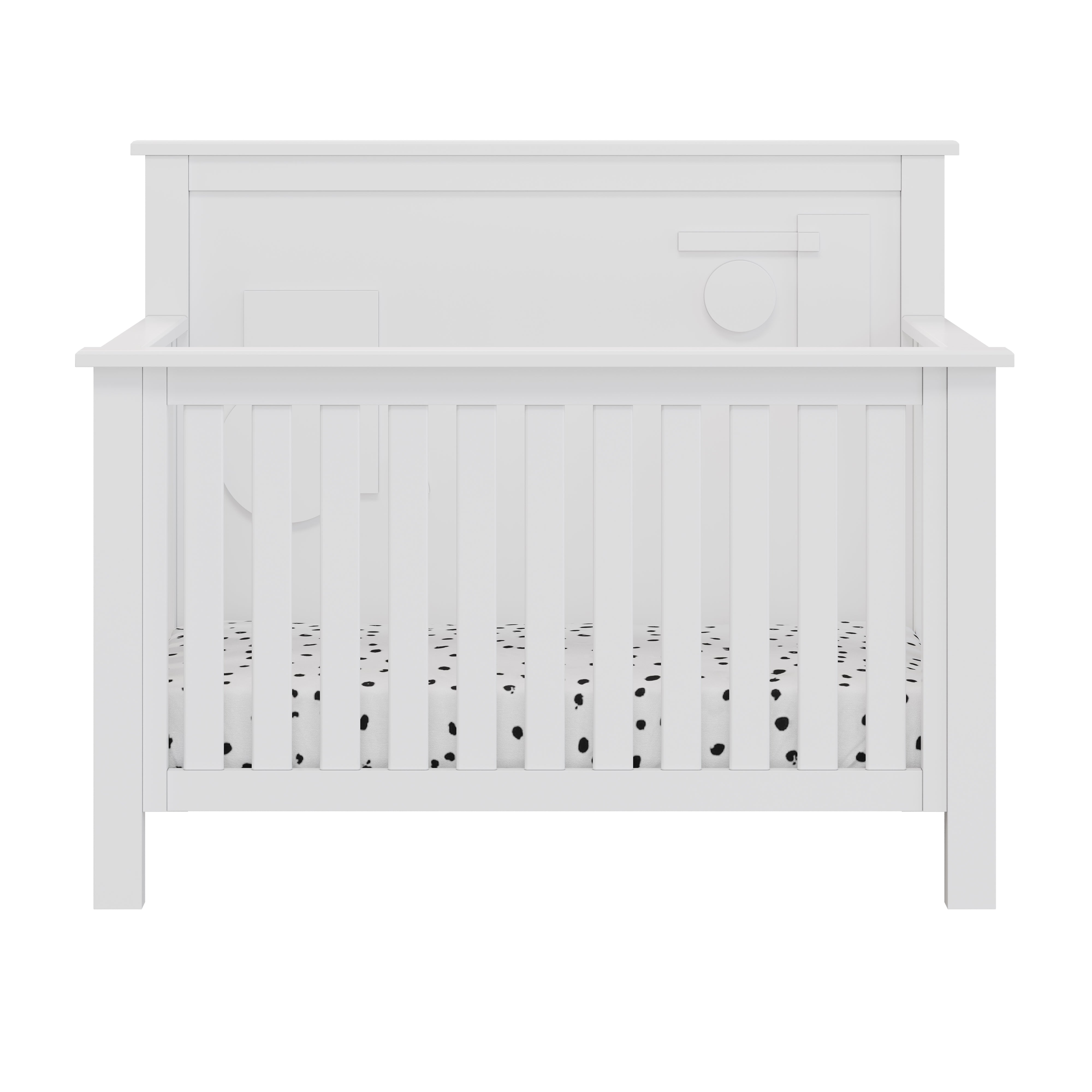 "just White"  Geometric 4-in-1 Convertible Crib