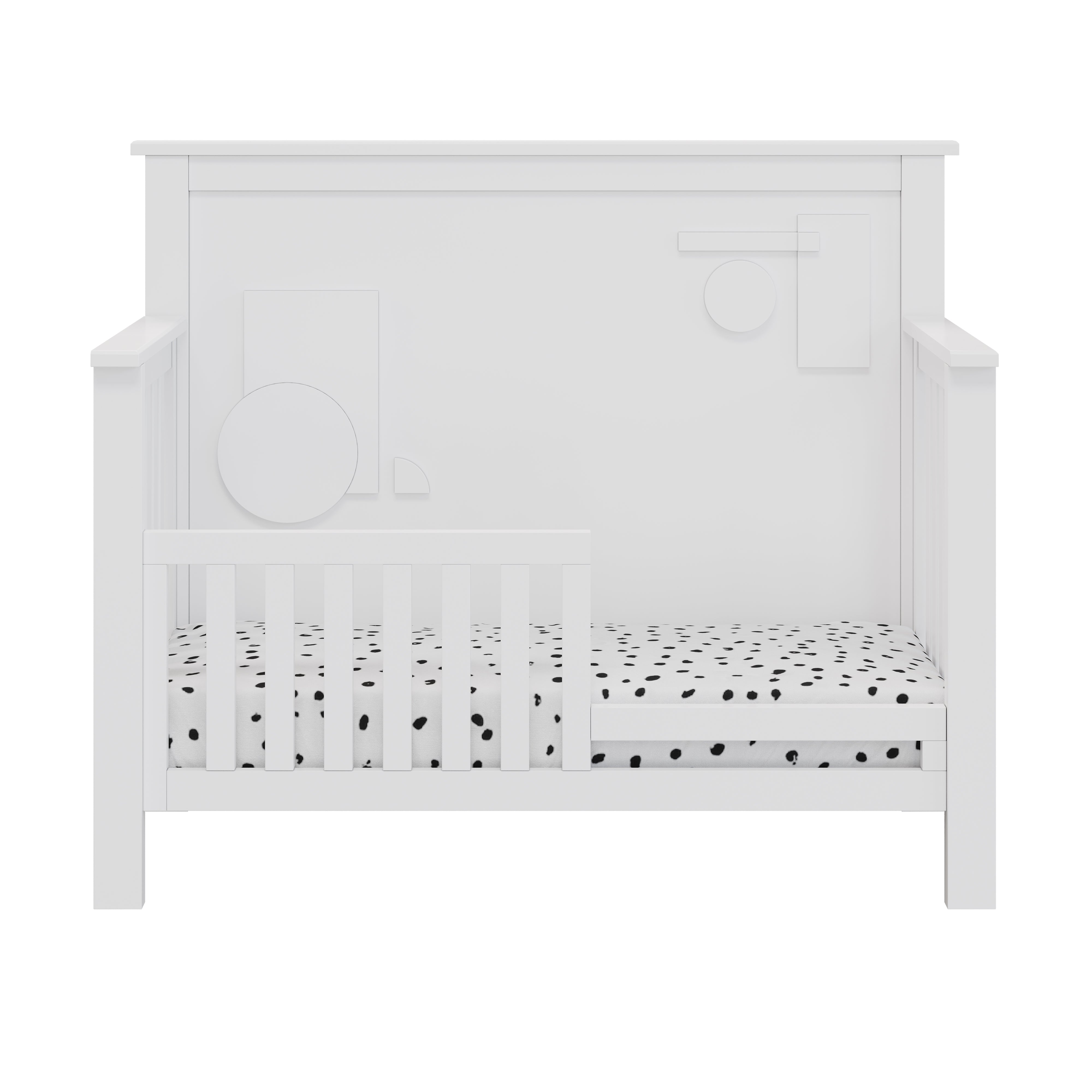 "just White"  Geometric 4-in-1 Convertible Crib