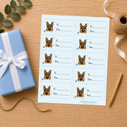 German Shepherd Pawprint Wishes Gift Tag Sticker Sheet