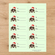 German Shorthaired Pointer Santa Paws Gift Tag Sticker Sheet