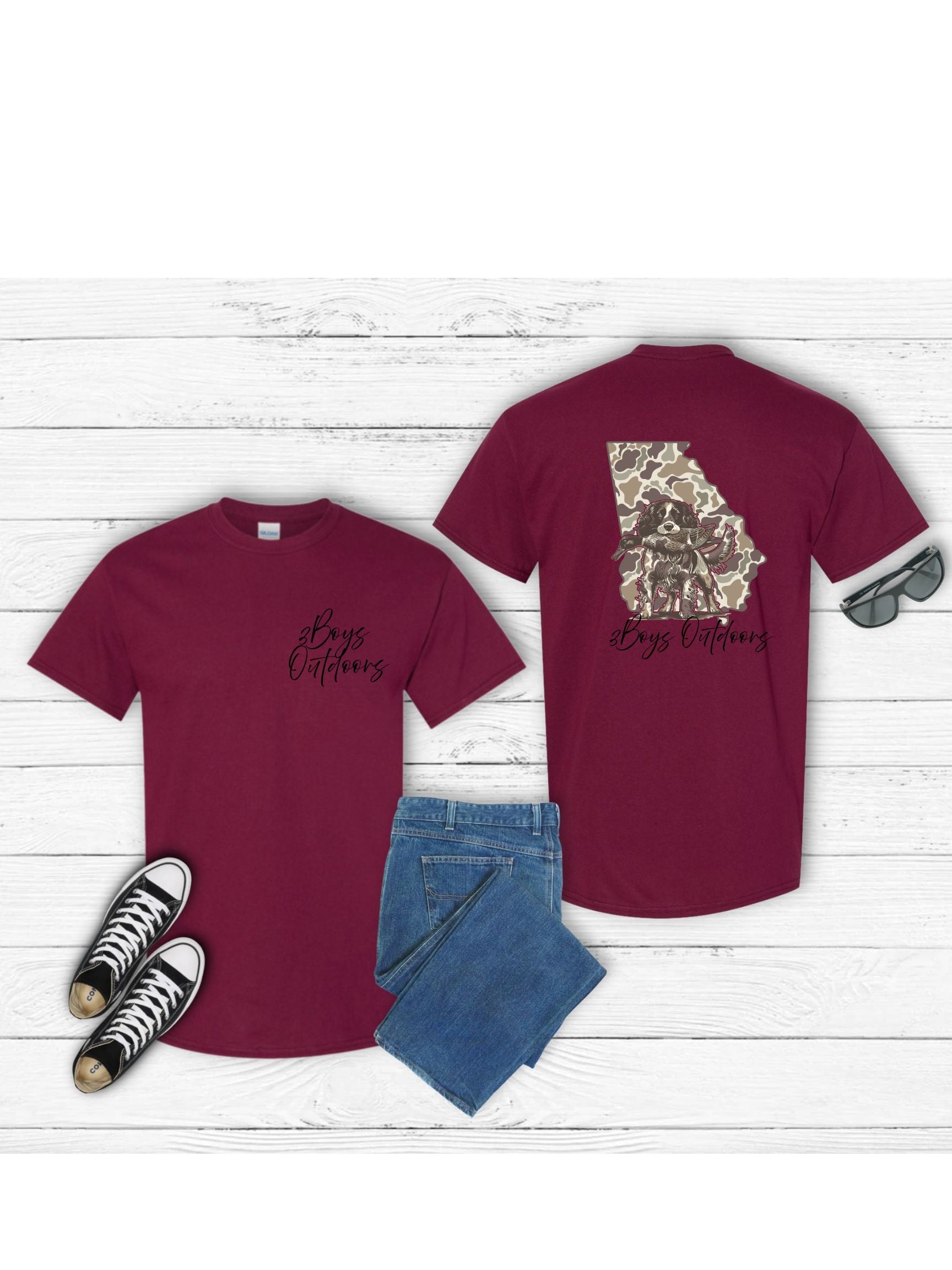 3boys Outdoors Camo Georgia State Dog With Mallard