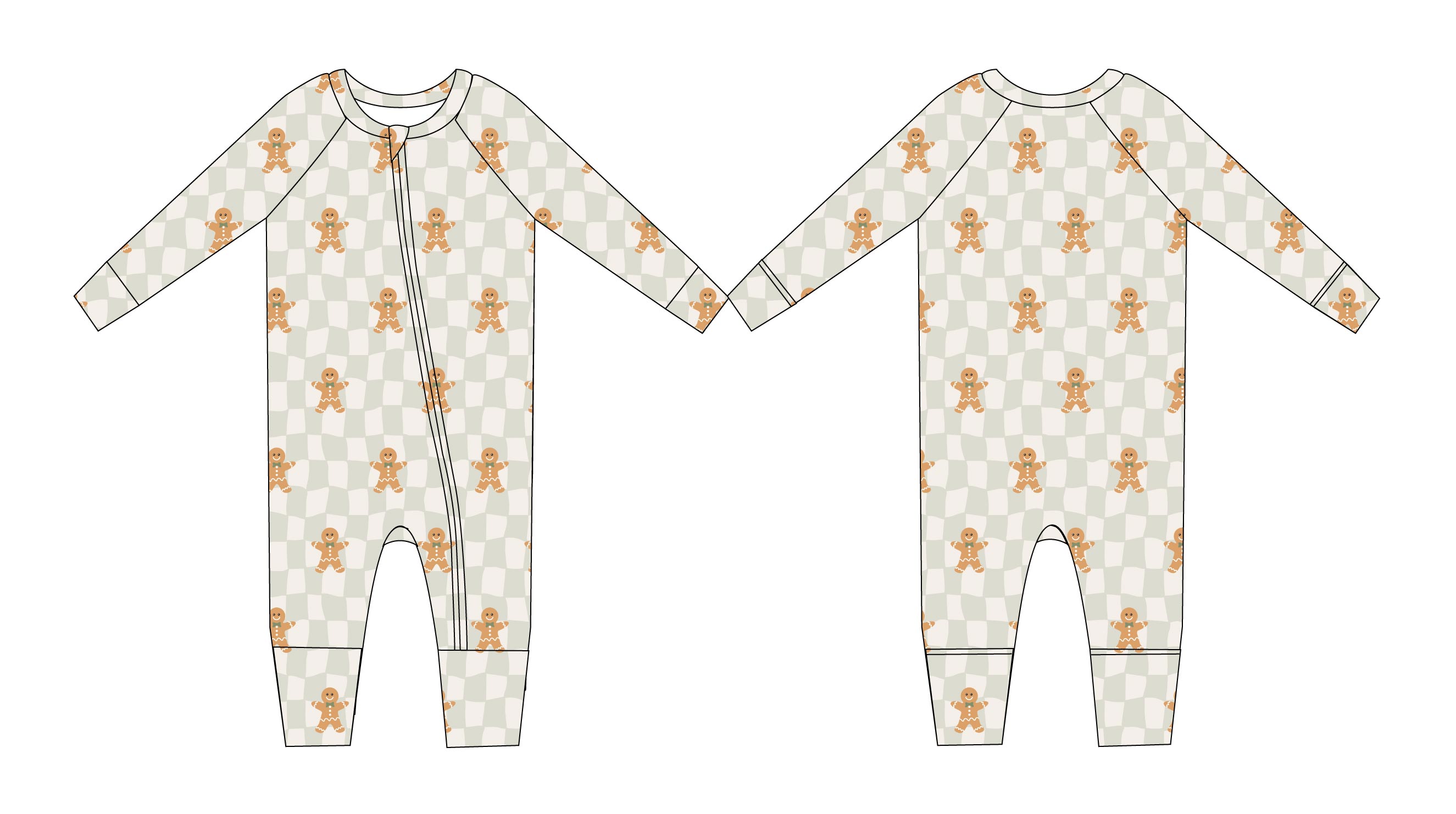Gingerbread Men - Zip Romper