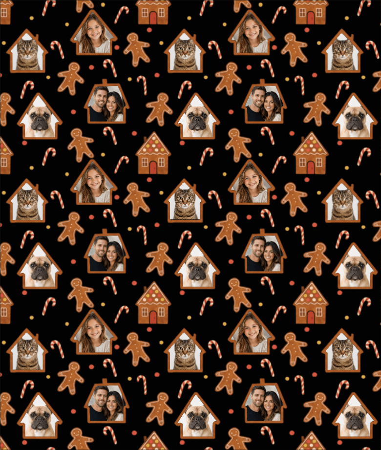 Personalized Gingerbread Lane Wrapping Paper | Custom Gift Wrap