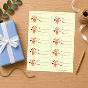 Giraffe Balloon Party Gift Tag Sticker Sheet