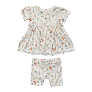 Girls Babydoll Set In Floral Chickens