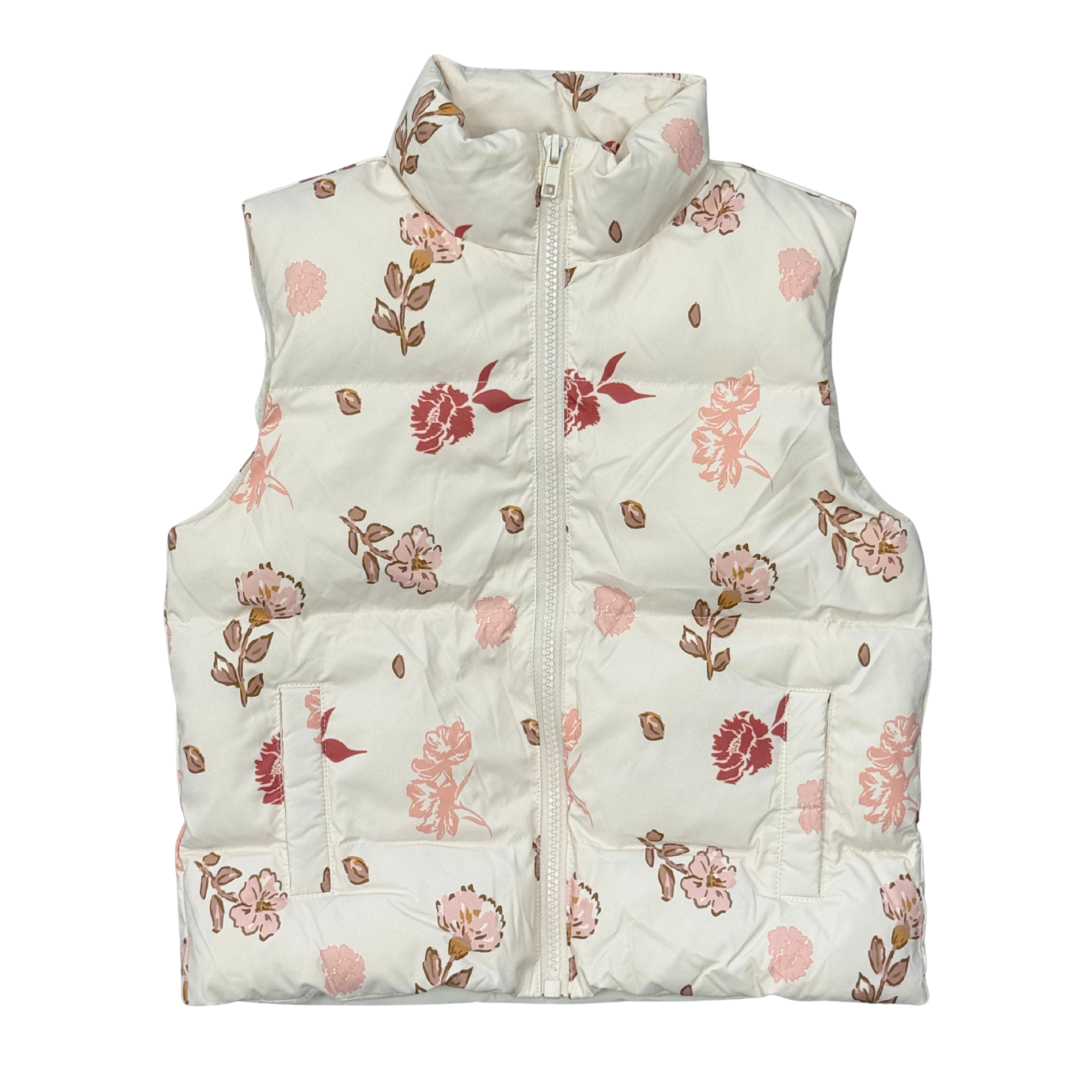 Girls Boho Puffer Vest In Yara Floral
