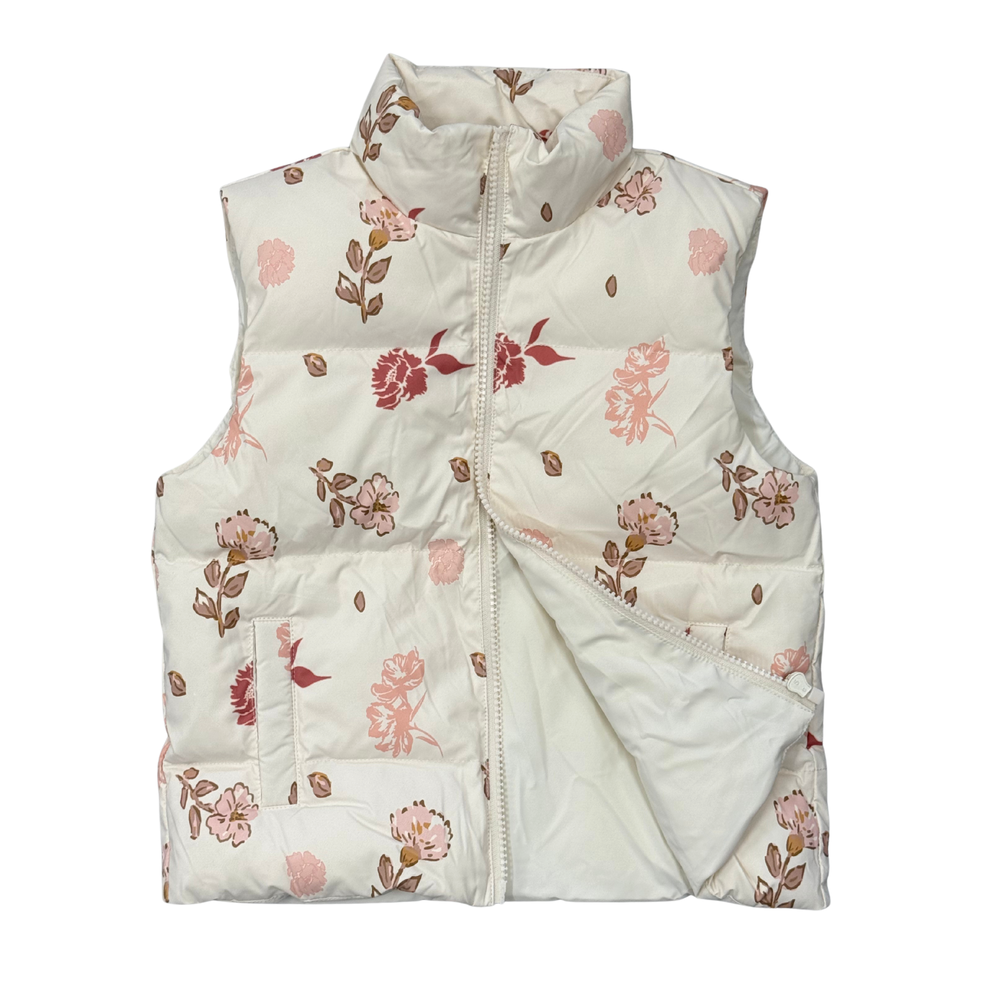 Girls Boho Puffer Vest In Yara Floral