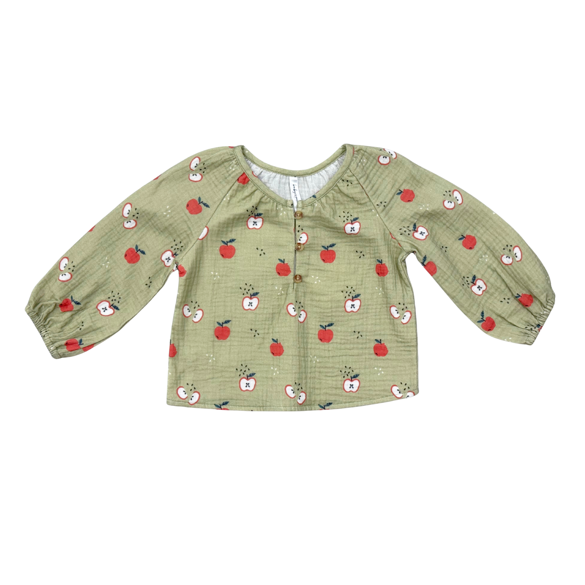 Girls Cotton Gauze Blouse In Apple