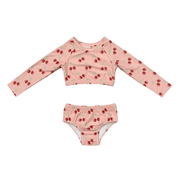 Girls Crop Two-piece Swimsuit In Cherries