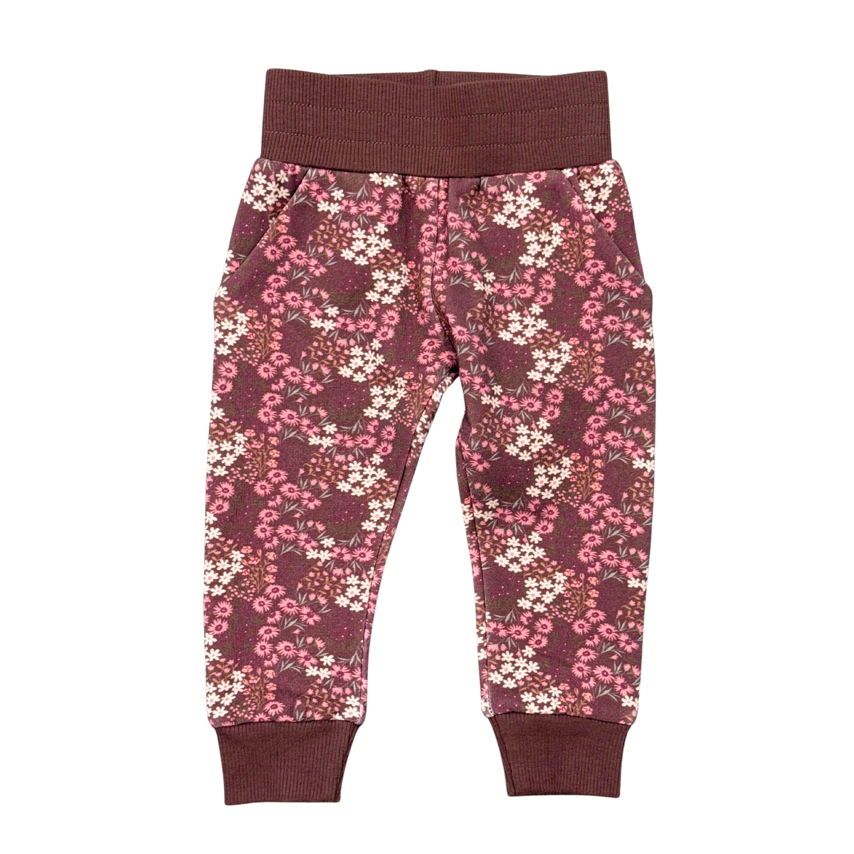 Girls Fleece Sweatpants In Cluster Garden Floral