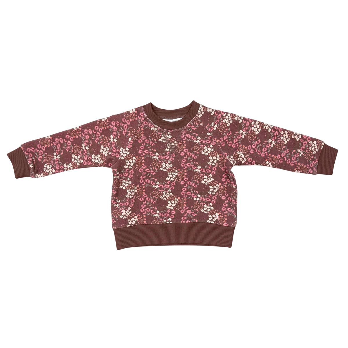 Girls Fleece Sweatshirt In Cluster Garden Floral