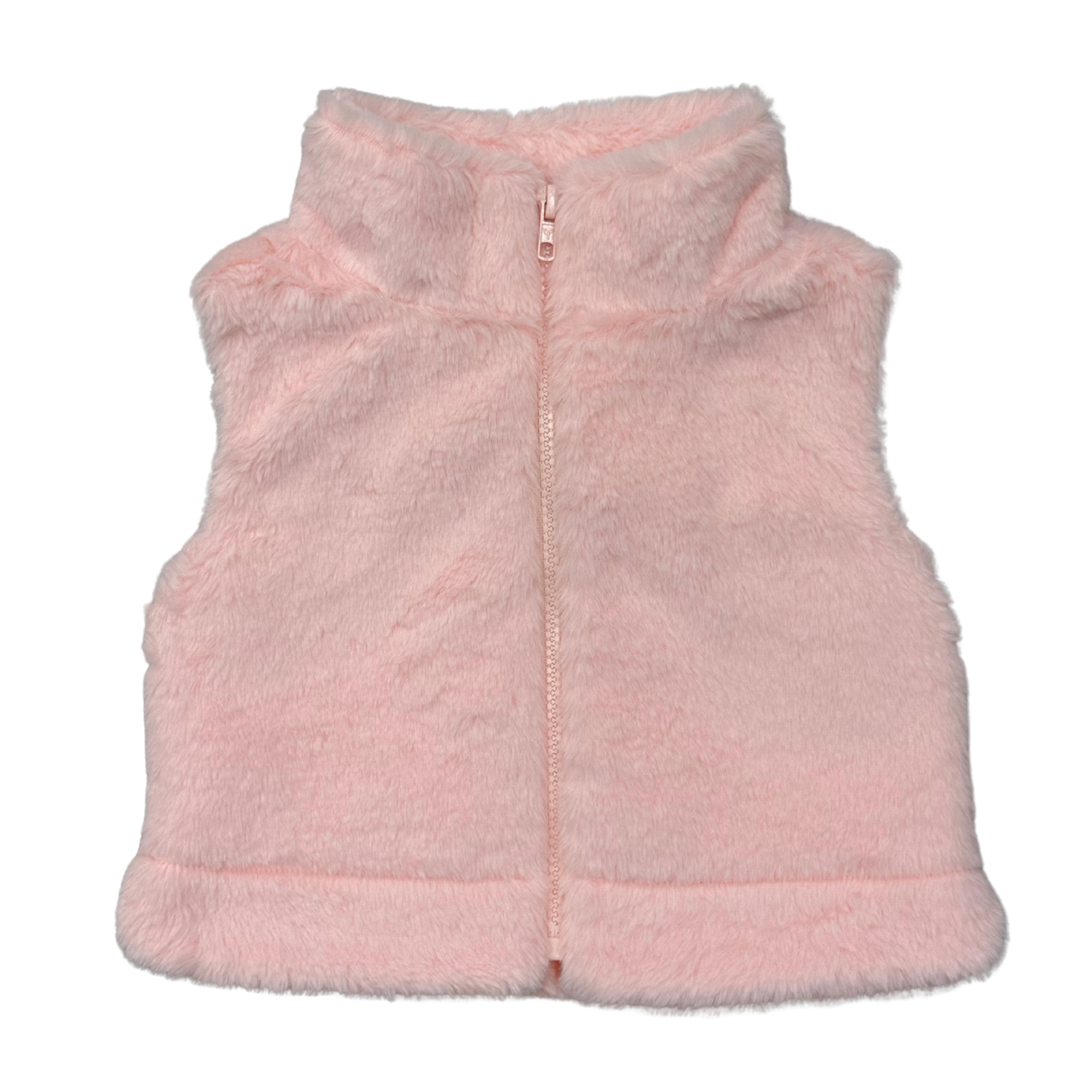 Girls Fur Vest In Light Pink