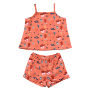 Girls Gauze Tank & Short Set In American Cowgirl