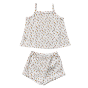 Girls Gauze Tank & Short Set In Mini Daisy On Cream