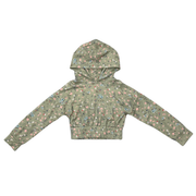 Girls Hoodie Pullover In Dasha Ditsy In Evergreen