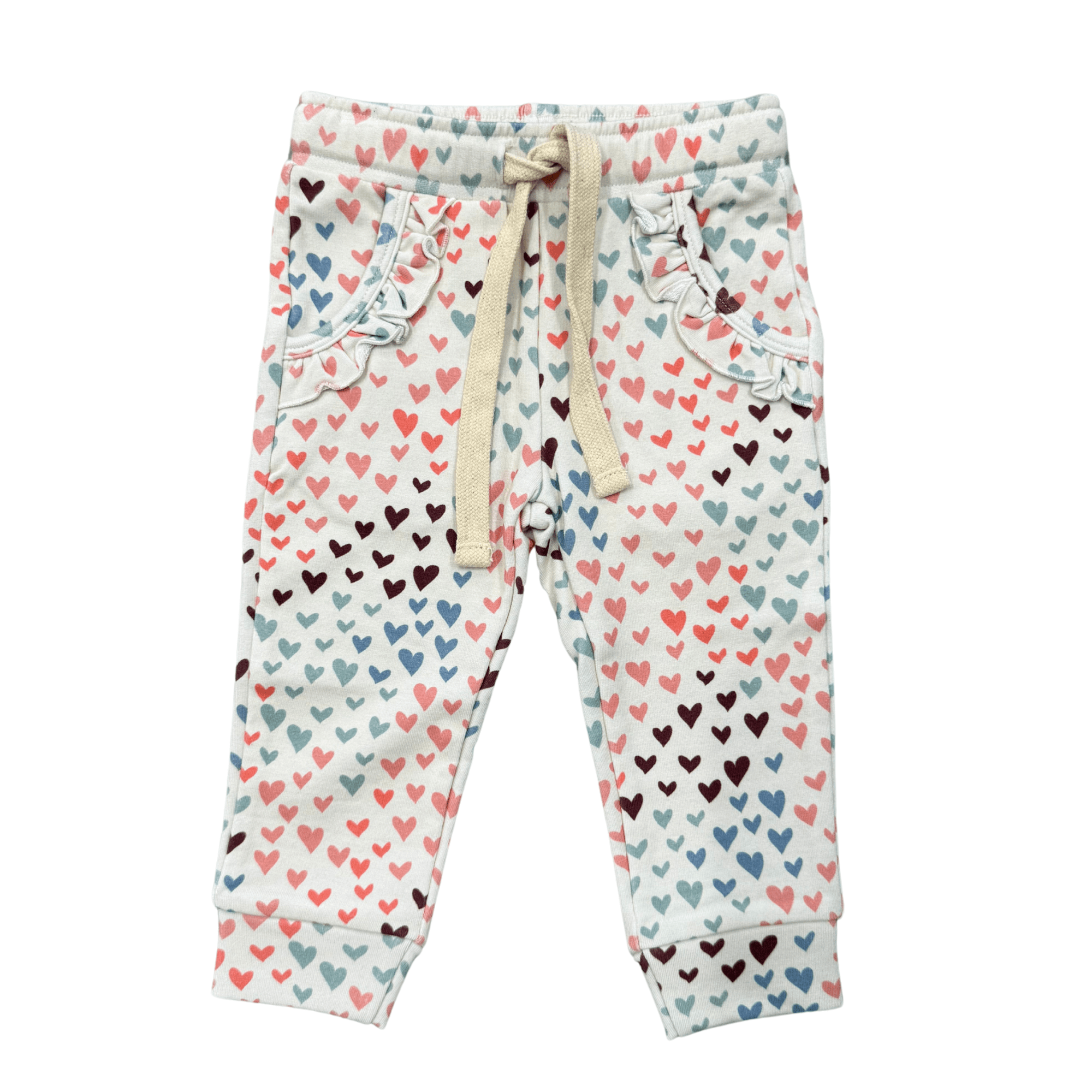 Girls Joggers In Rainbow Hearts