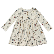 Girls Long Sleeve Henley Dress In Nativity