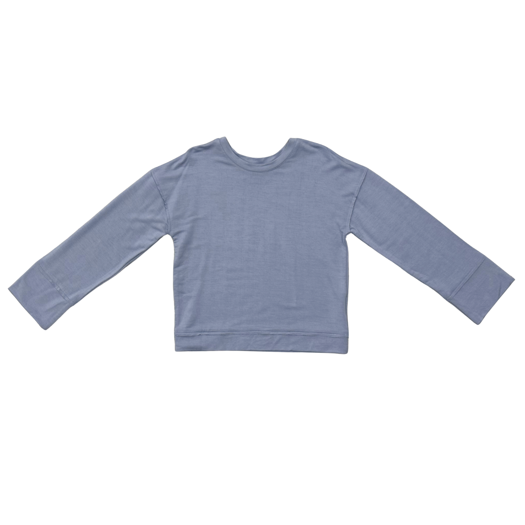 Girls Loose Fit Long Sleeve Top In Blue Fog