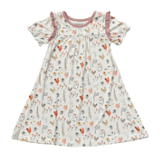 Girls Night Gown In Floral Chicken