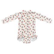 Girls One-piece Ruffle Rash Guard Swimsuit In Maya Floral