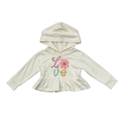 Girls Peplum Hoodie In Daisy Love