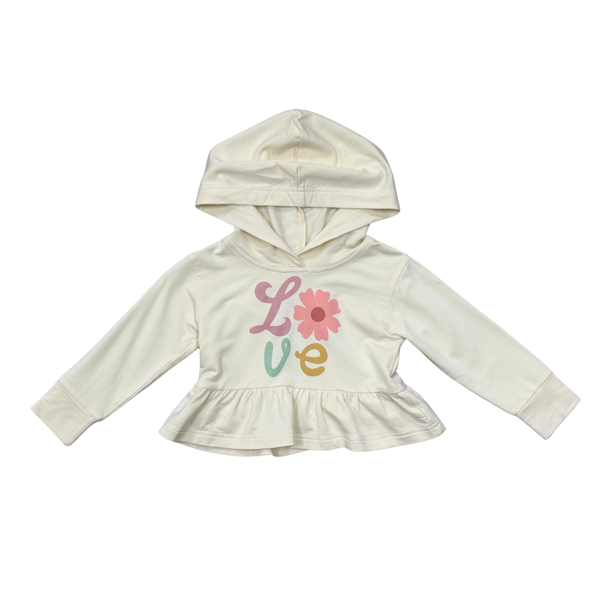 Girls Peplum Hoodie In Daisy Love