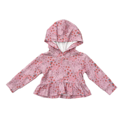 Girls Peplum Hoodie In Mini Lilac Cluster