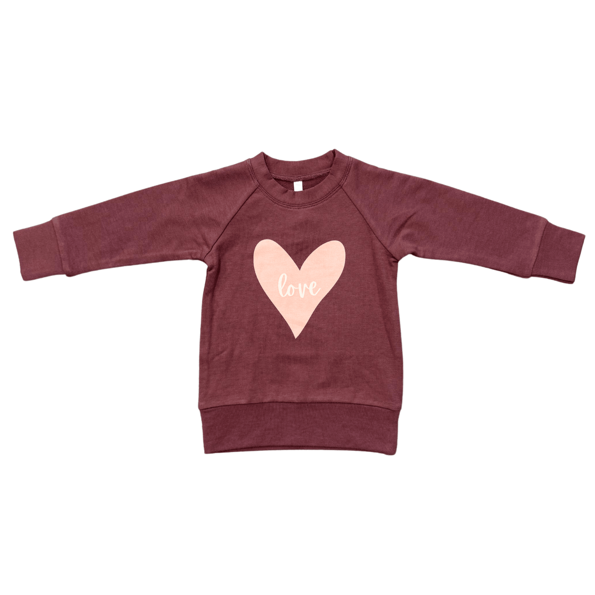 Girls Raglan Sweatshirt In Love In Mellow Rose