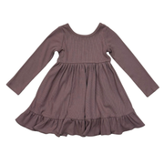 Girls Ribbed Ballet Dress In Plum