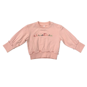 Girls Ruffle Hem Sweatshirt In Christmas