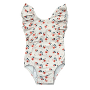 Baby Girl Ruffle Sleeve Cross Back Swimsuit In Maya Floral