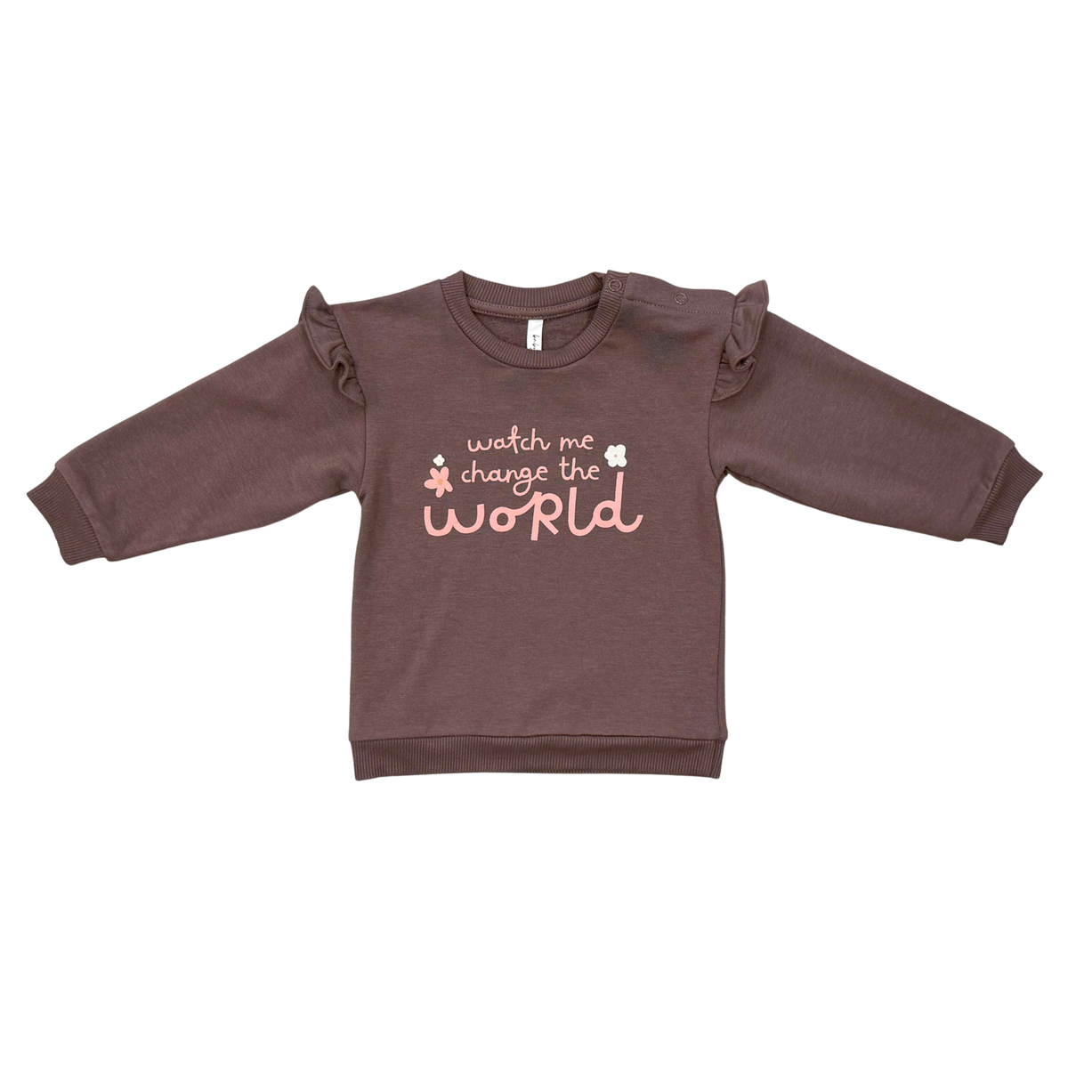 Girls Ruffle Sweatshirt In Watch Me Change The World