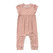Baby Girl Short Sleeve Pant Romper In Mini Daisy