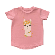 Girl's Short Sleeve Tee In Llamas