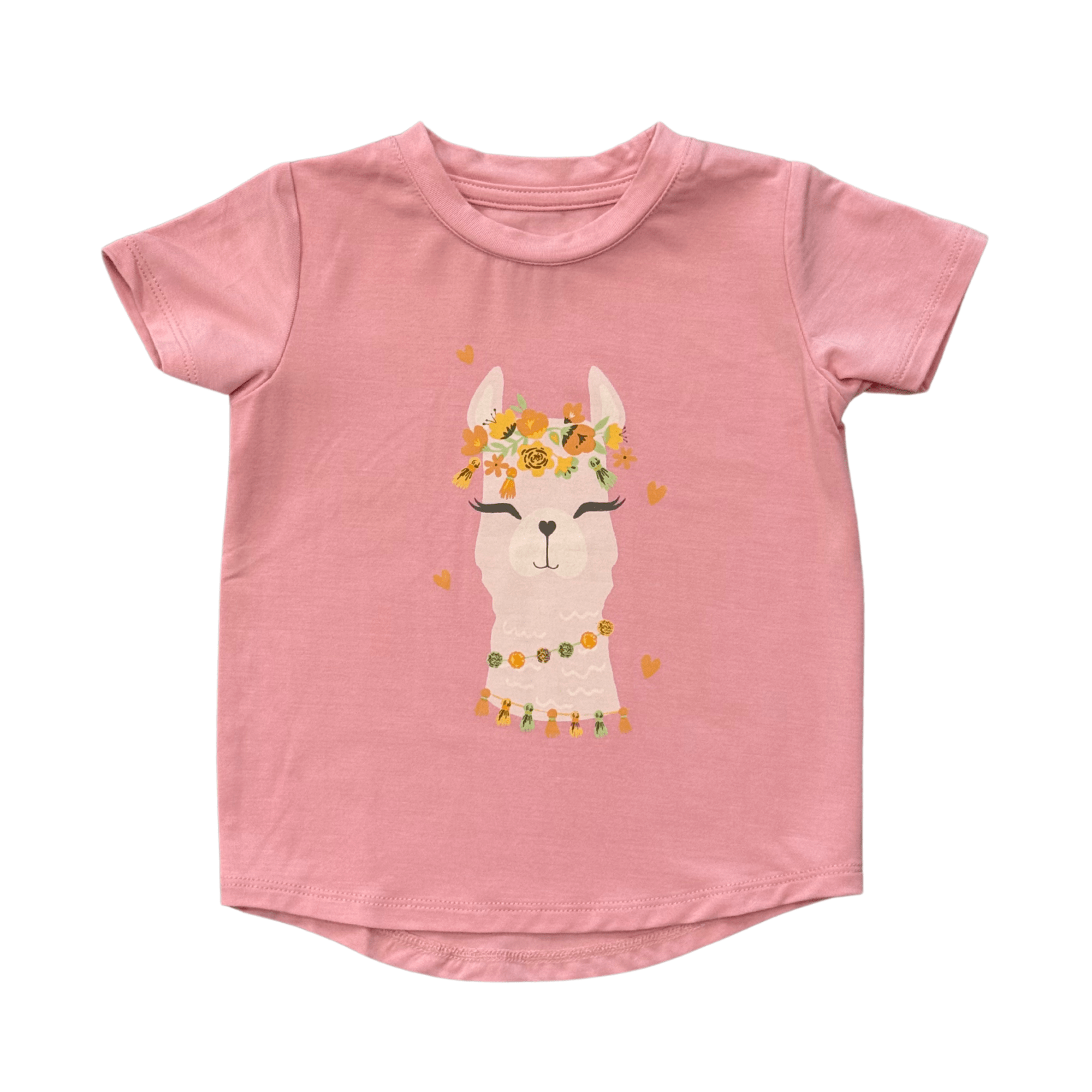 Girl's Short Sleeve Tee In Llamas