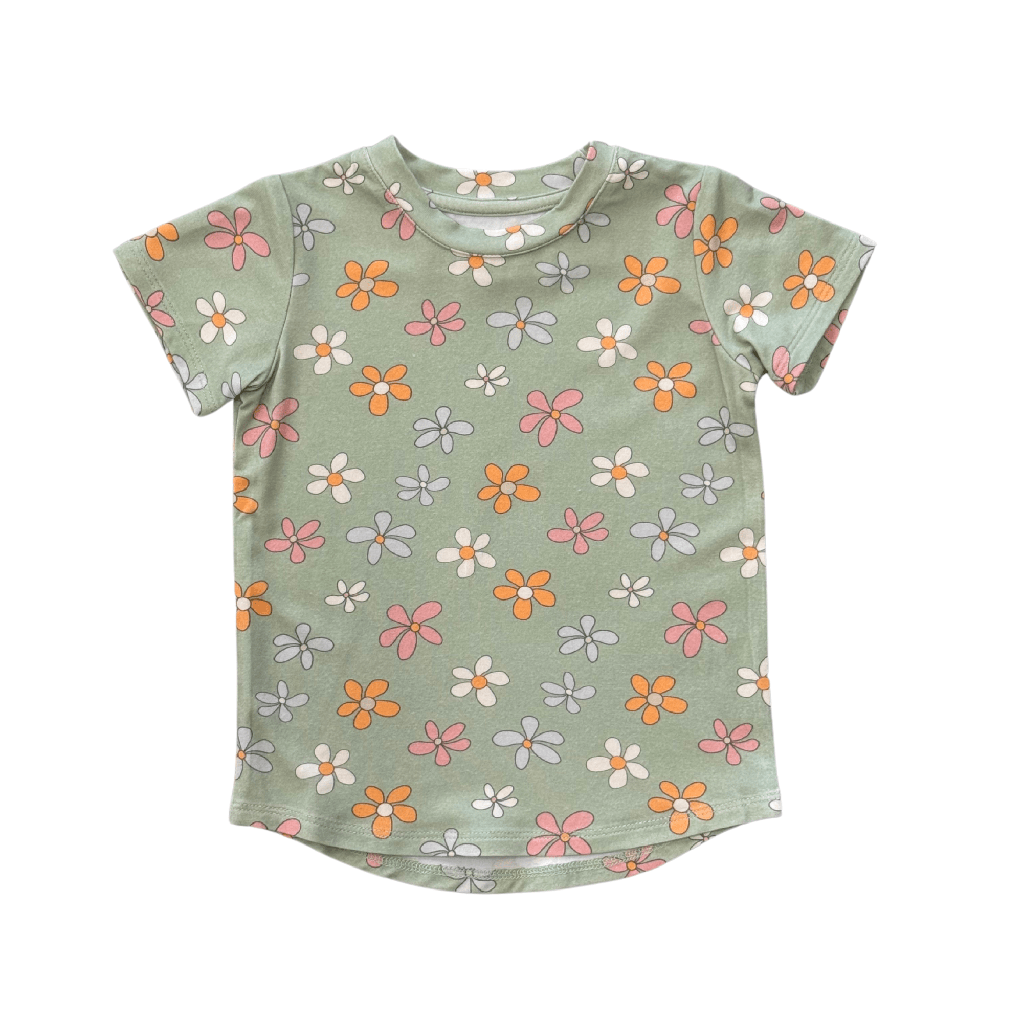 Girl's Short Sleeve Tee In Sketched Daisy
