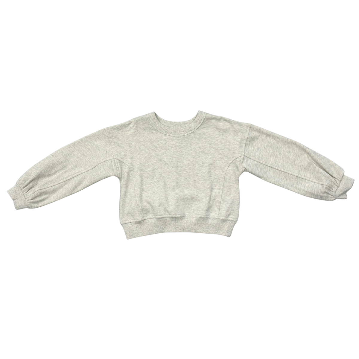 Girls Terry Crop Sweatshirt In Heathered Oat