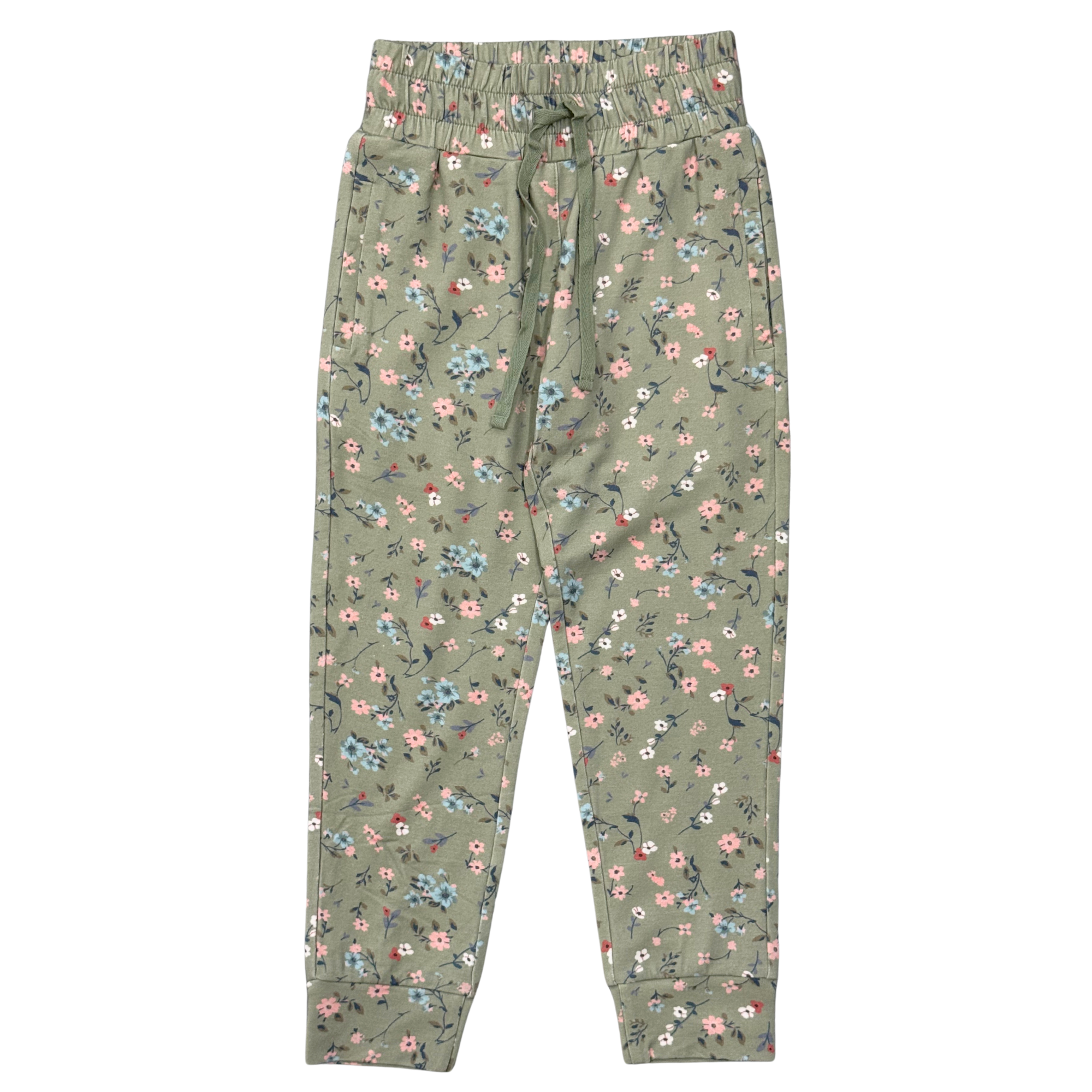 Girls Terry Jogger In Dasha Ditsy In Evergreen