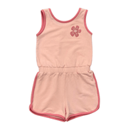 Girls Terry Romper In Peachy Blush