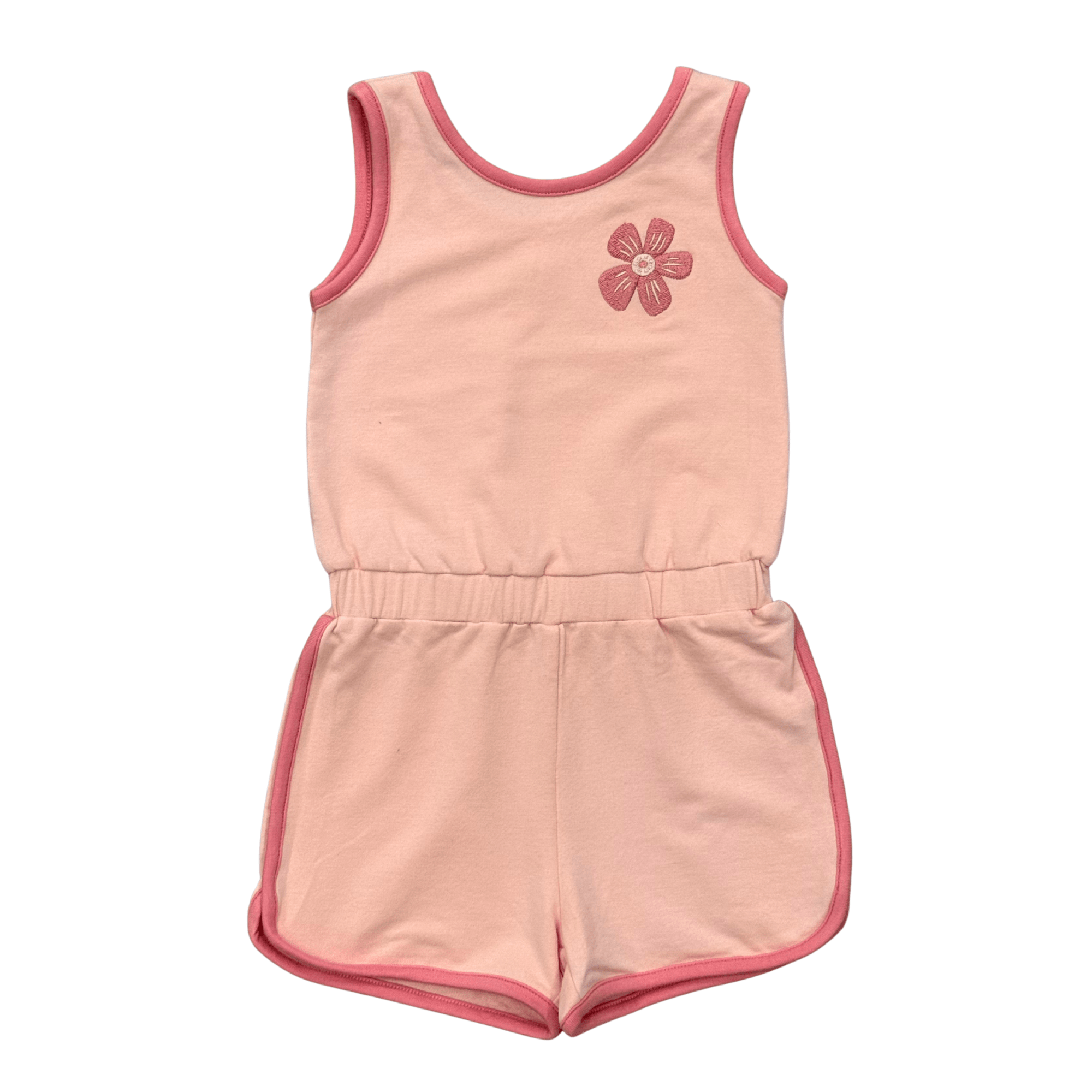 Girls Terry Romper In Peachy Blush