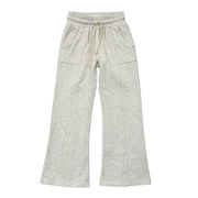 Girls Terry Wide Leg Pants In Heathered Oat