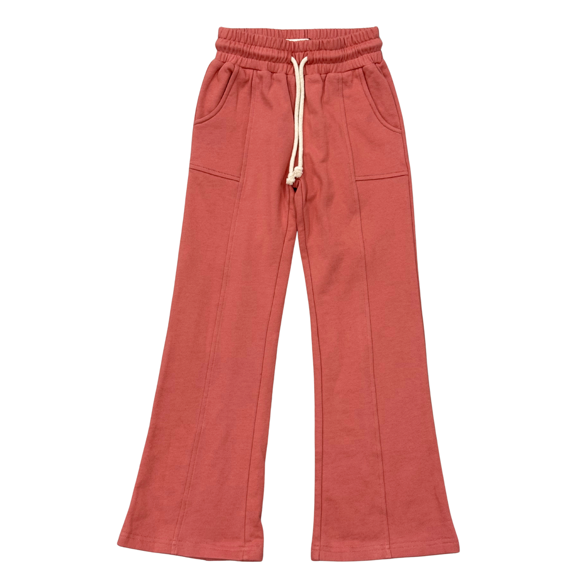 Girls Terry Wide Leg Pants In Old Rose