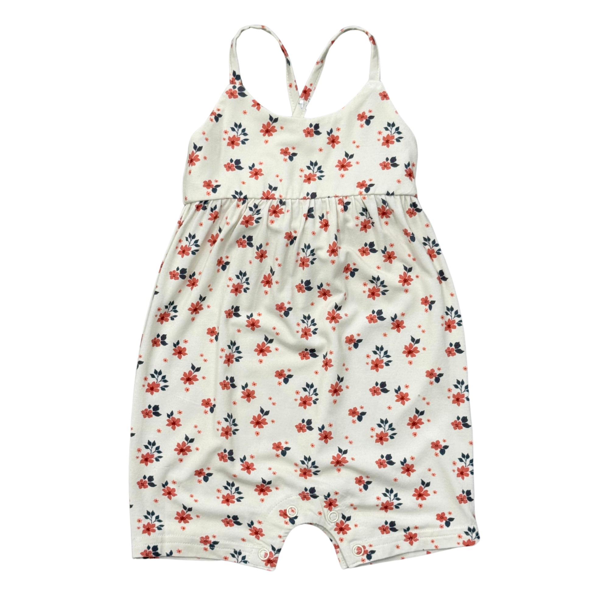 Girls Tie-back Romper In Maya Floral