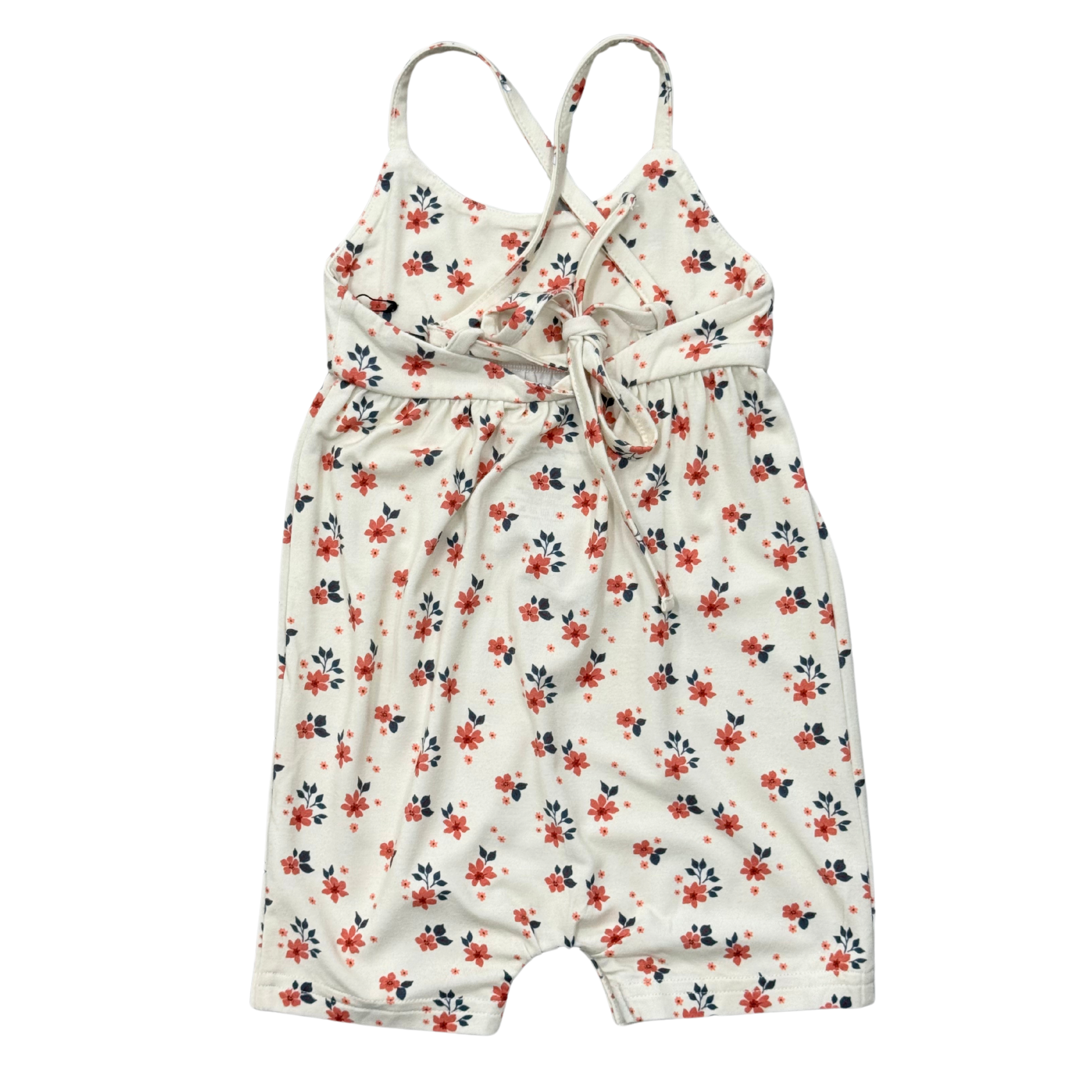 Girls Tie-back Romper In Maya Floral