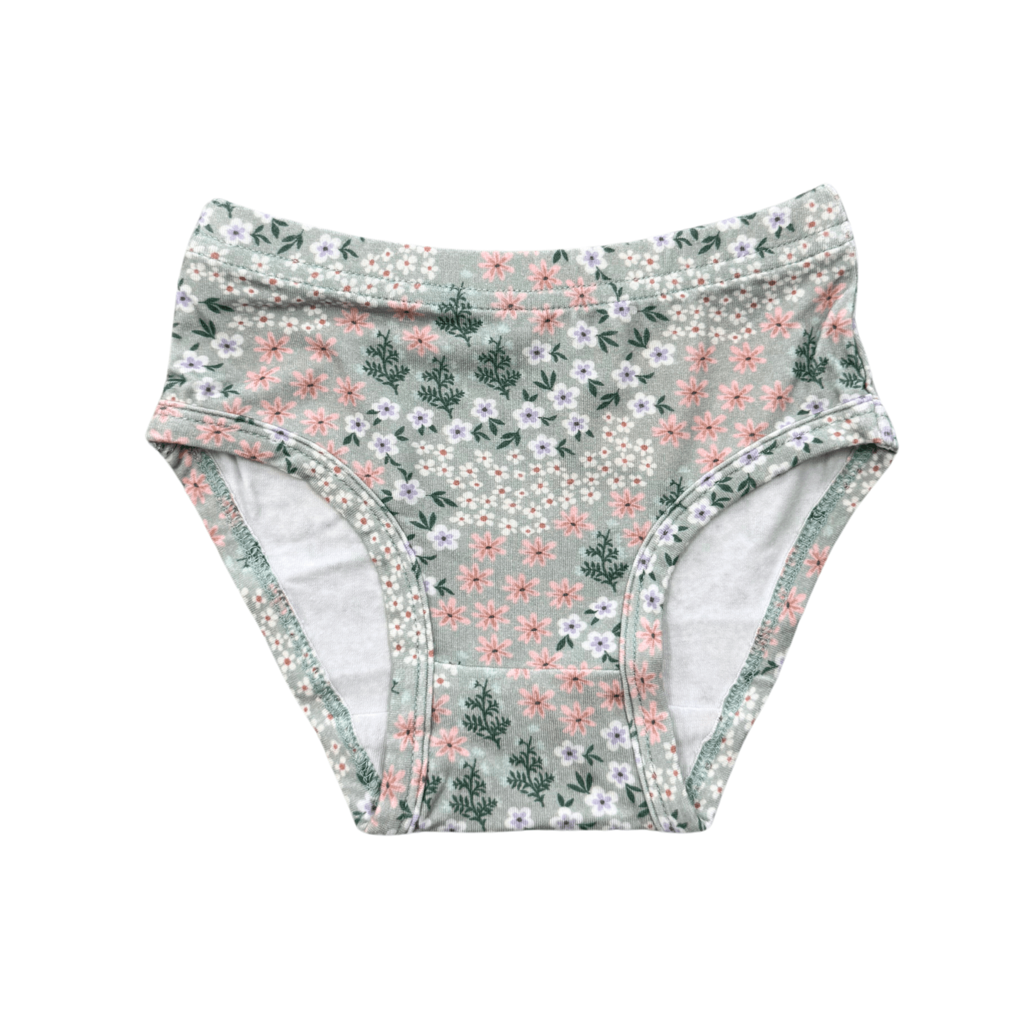 Girls Underwear In Aqua Grey Floral