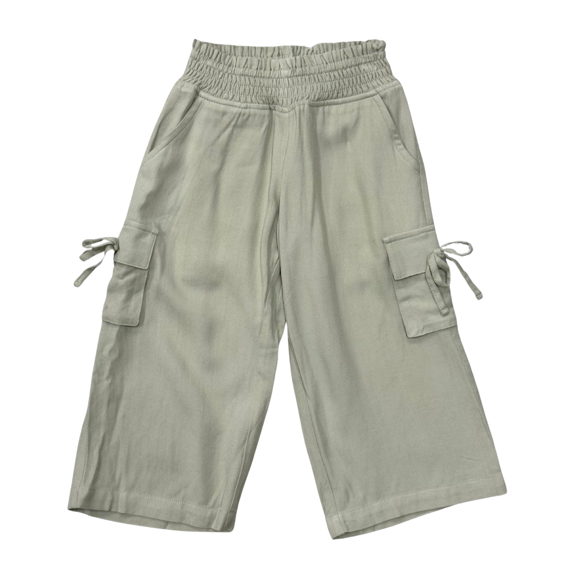 Girls Wide Leg Cargo Pant In Sage