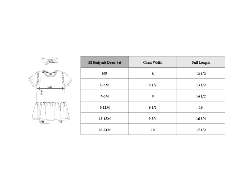 Girl's Short Sleeve Bodysuit Dress Set